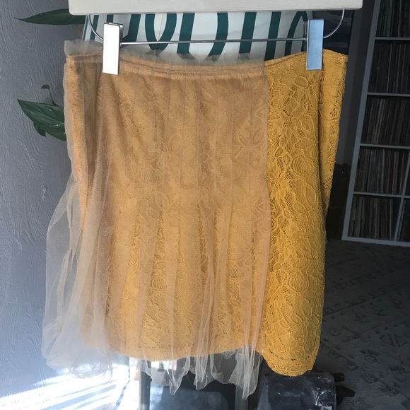 Rodarte for Target Lace mustard skirt w tulle - Picture 7 of 7
